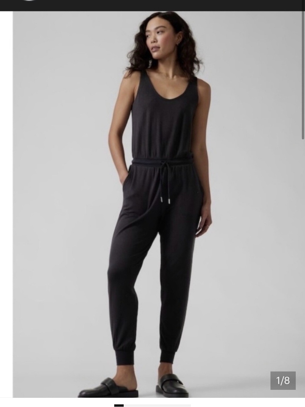 Athleta Women's Black Tank Jumpsuit with Drawstring Waist
